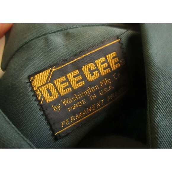 NOS SMALL 14.5 LS True Vtg 70s WASHINGTON DEE CEE UNION MADE Work Shirt GREEN - Picture 4 of 6